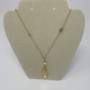 Sonoma Goods for Life Gold Tone Textured Teardrop Pendant Necklace 34"+3"